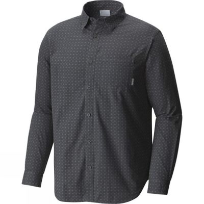 Camisa Columbia Grey Cliff Manga Larga Hombre - Gris Oscuro - Chile UMZ789203